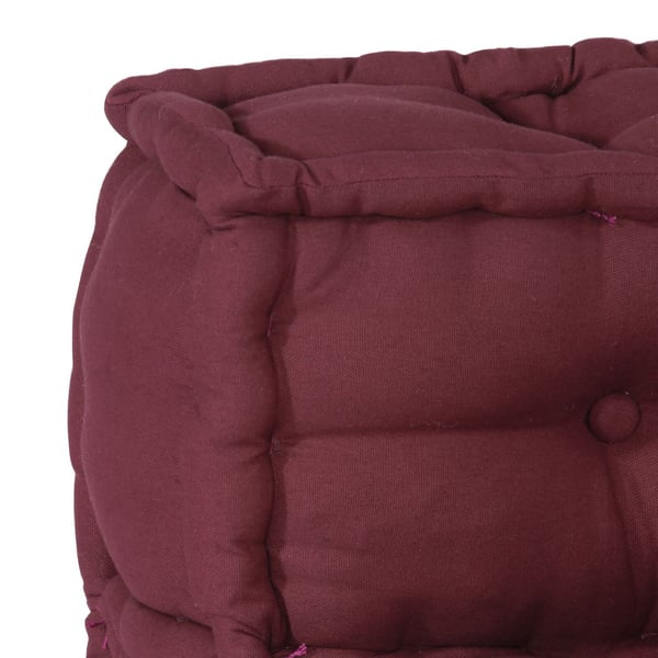 vidaXL Pouf Sæt af 3 Bordeaux 100% bomuld 70 x 70 x 54 cm Modulær