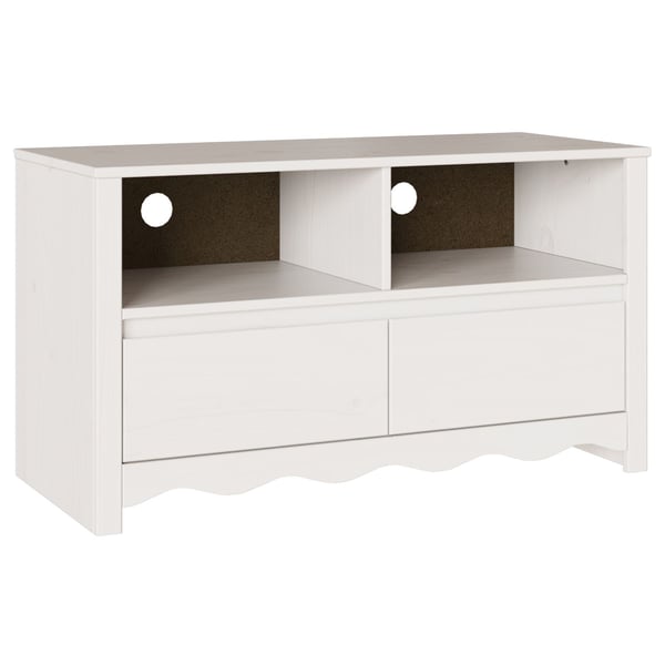 vidaXL Tv-skab Drammen Hvid 99 x 43 x 55 cm Massivt fyrretræ