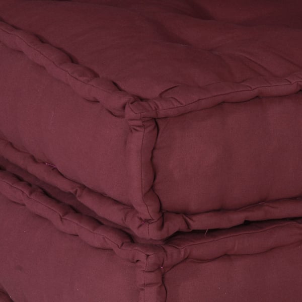 vidaXL Pouffe Sæt af 2 Bordeaux Stof (100% bomuld) Stor Modulær