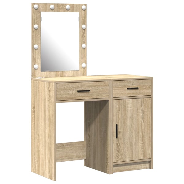 vidaXL Sminkebord med skuff 2 pcs Brun 50 x 41 x 135 cm Konstruert tre