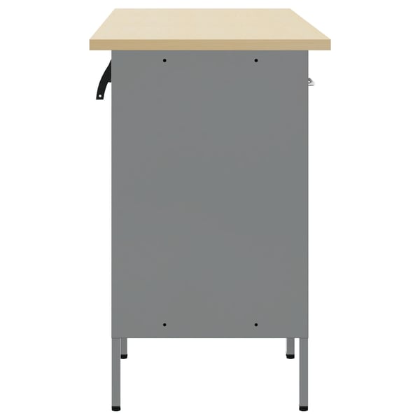 vidaXL Arbeidsskap med skuff 3 pcs Svart og Grå 150 x 55 x 85 cm