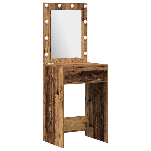 vidaXL Sminkebord med skuff 3 pcs Brun 40 x 41 x 135 cm Konstruert tre