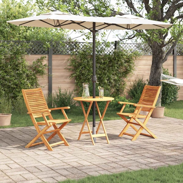 vidaXL Sammenleggbart Bistrosett Folding 3 pcs Brun heltre akasie