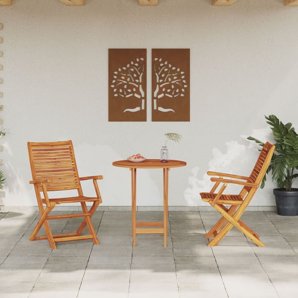 vidaXL Sammenleggbart Bistrosett Folding 3 pcs Brun heltre akasie