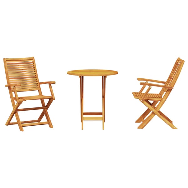 vidaXL Sammenleggbart Bistrosett Folding 3 pcs Brun heltre akasie