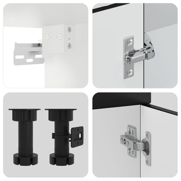 vidaXL Kjøkkenskap Kalmar 2 pcs Svart 80 x 46 x 81.5 cm Konstruert tre