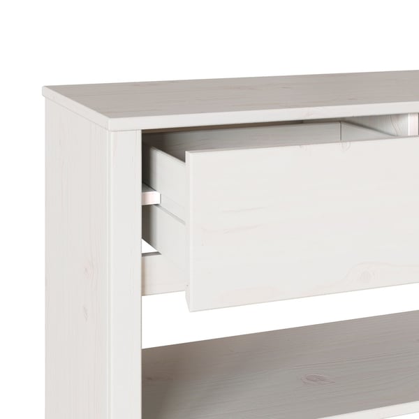 vidaXL Konsolbord Drammen Hvid 89,5 x 37 x 73 cm Massiv fyrretræ