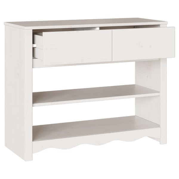 vidaXL Konsolbord Drammen Hvid 89,5 x 37 x 73 cm Massiv fyrretræ