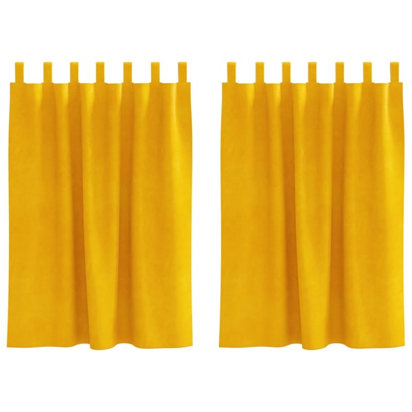 vidaXL Blendingsgardiner 2 pcs Sennepsgul 140 x 140 cm Fløyel