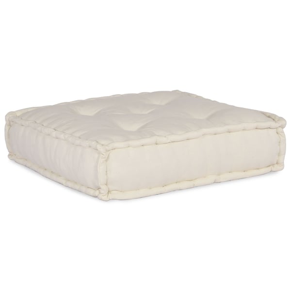 vidaXL Puf Sæt af 3 Cremefarvet Stof (100% bomuld) 70 x 70 x 54 cm