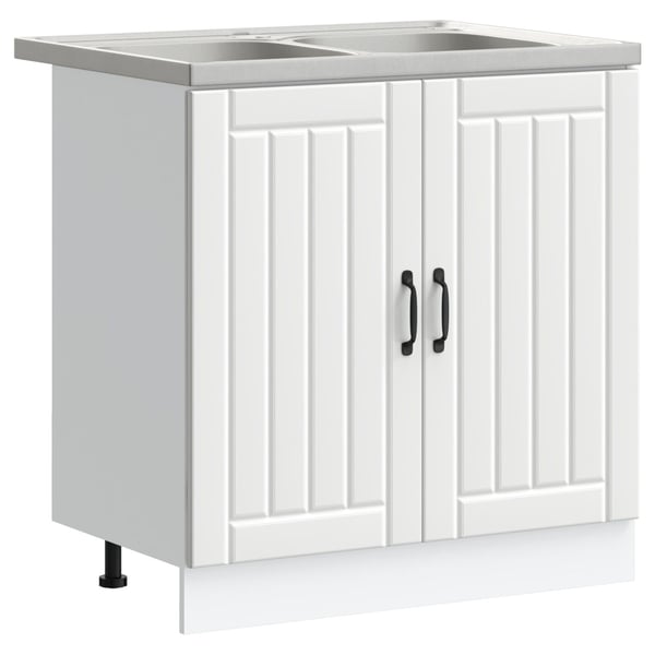 vidaXL Kjøkkenskap Lucca 2 pcs Hvit 80 x 46 x 81.5 cm Konstruert tre
