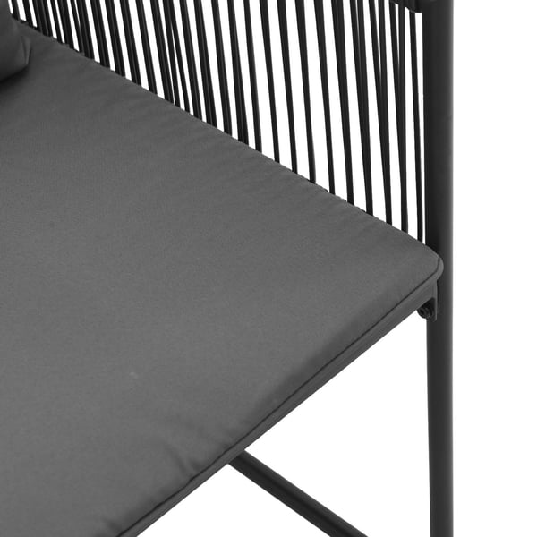 vidaXL Hagestoler 4 pcs Svart og antracit 50.5 x 53.5 x 63.5 cm