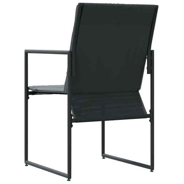 vidaXL Stol med pude 4 pcs Sort og Anthracit Textilene