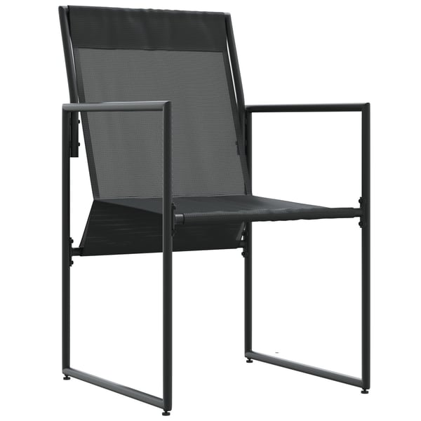 vidaXL Stol med pude 4 pcs Sort og Anthracit Textilene