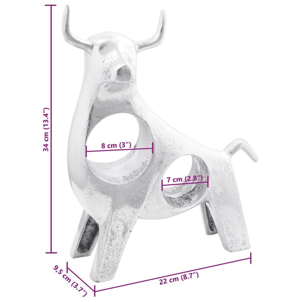 vidaXL Tyrskulptur Sølv 22 x 9.5 x 34 cm Aluminium