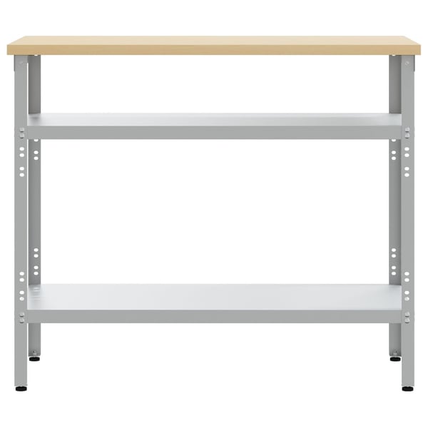 vidaXL Arbeidsbord med hylle Grå 100 x 55 x 85 cm Pulverlakkert stål