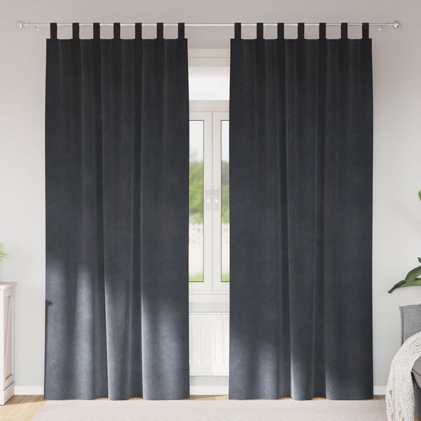 vidaXL Blendingsgardiner 2 pcs Lysegrå 140 x 225 cm Fløyel