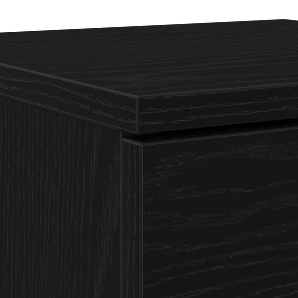 vidaXL Sideboard med skuffe Sort eg 30 x 30 x 70 cm Konstrueret træ