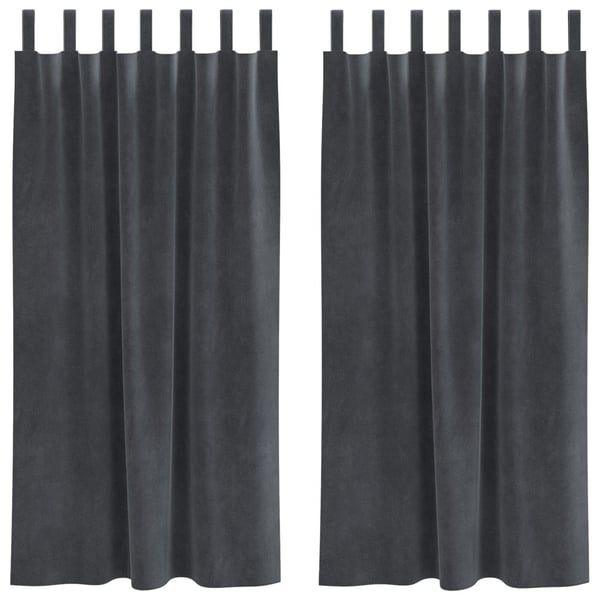 vidaXL Mørklægningsgardiner 2 pcs Lysegrå 140 x 175 cm Fløjl