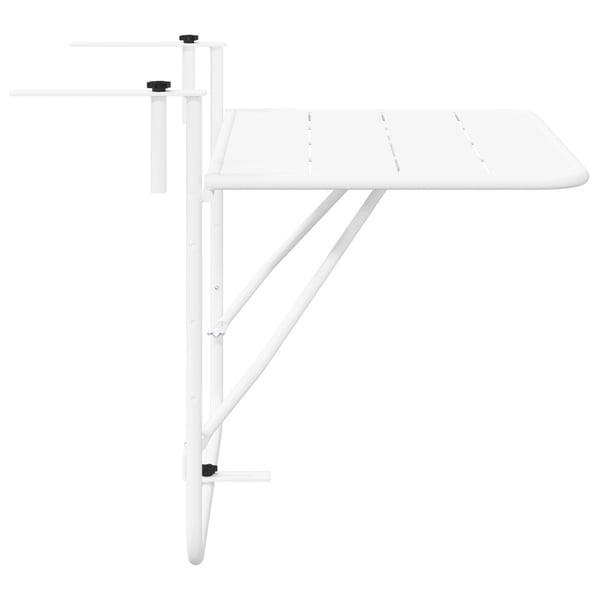 vidaXL Hængende Altan Bord Hvid 60 x 39 x 65 cm Stål