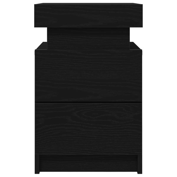 vidaXL Nattbordskap med skuff Svart Eik 35 x 39 x 55 cm Konstruert tre