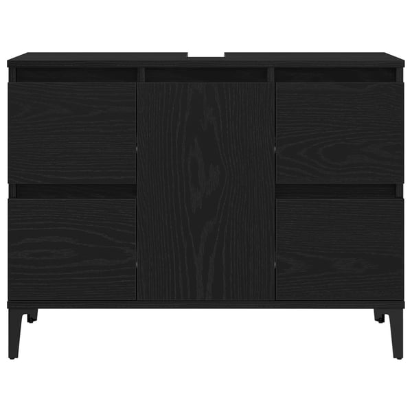 vidaXL Baderomsvaskeskap Svart Eik 80 x 33 x 60 cm Konstruert tre