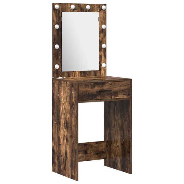 vidaXL Sminkebord med skuff 2 pcs Brun 50 x 41 x 135 cm Konstruert tre