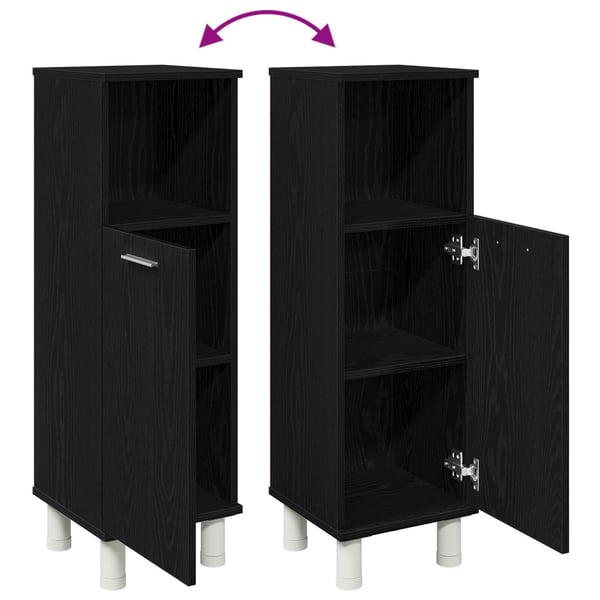 vidaXL Badeværelsesskab Sort eg 30 x 30 x 95 cm Konstrueret træ