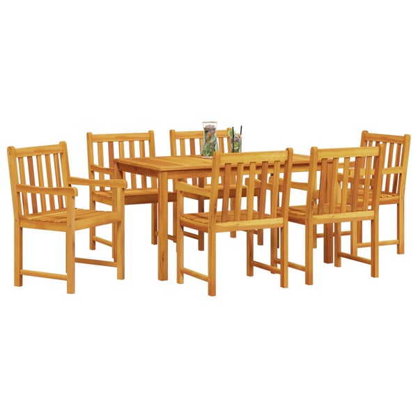 vidaXL Hage Spisegruppe 7 pcs Brun heltre akasie
