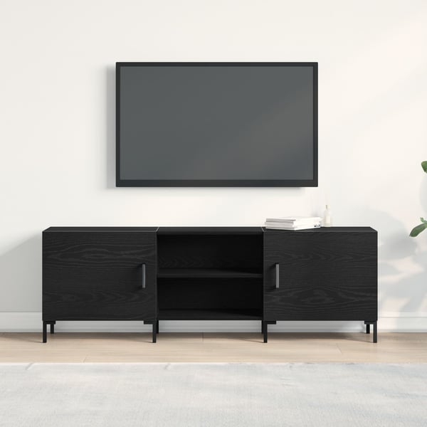 vidaXL TV-benksett Svart Eik 150 x 30 x 50 cm Konstruert tre