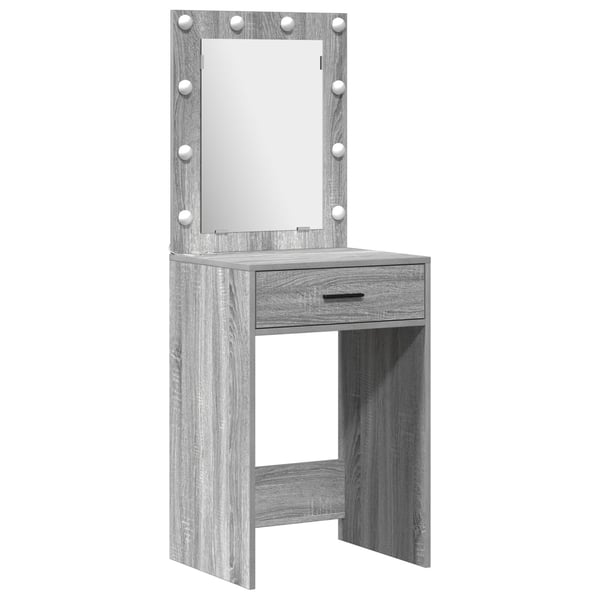 vidaXL Dressingbordsett med LED 2 pcs Grå Sonoma Konstruert tre