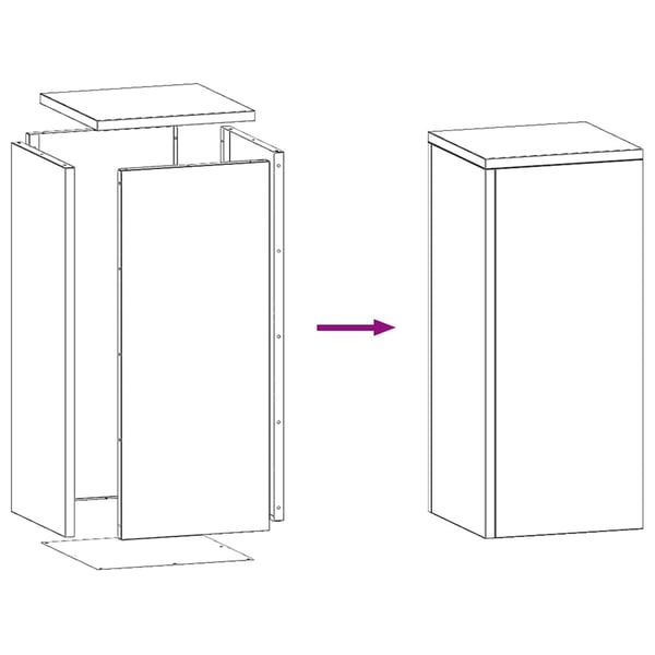 vidaXL Planteholder 2 pcs Svart 24 x 24 x 55 cm Stål