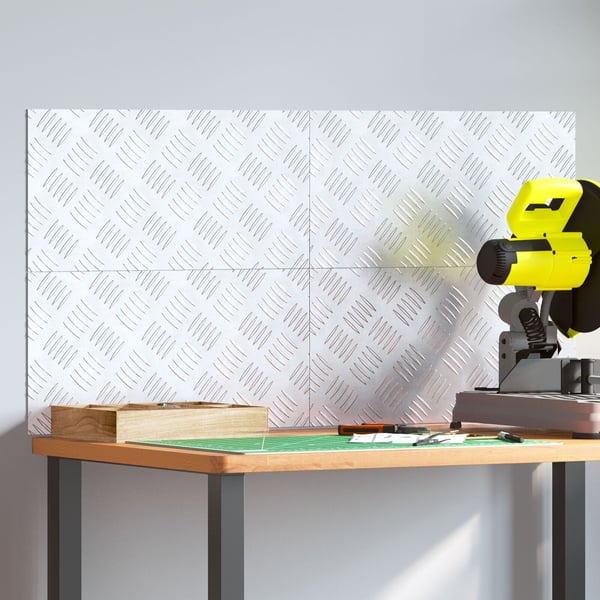 vidaXL Trinn Rektangulær 4 pcs sølv 50 x 25 cm Aluminium