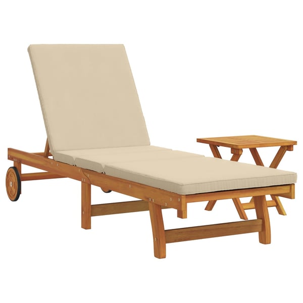 vidaXL Solstol med pute 2 pcs Brun 40 x 40 x 40cm Massivt akasietre