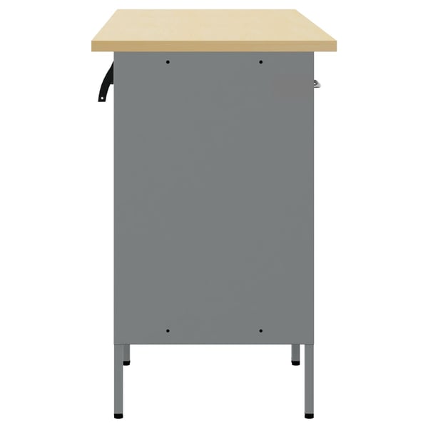 vidaXL Arbejdsskab med skuffe 3 pcs Sort og grå 75 x 45 x 85 cm