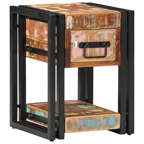 vidaXL Natskab 2 pcs Flerfarvet 30 x 30 x 40 cm Massivt genanvendt træ