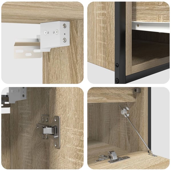 vidaXL Baderomsinnredningssett med hylle 5 pcs Beige Konstruert tre