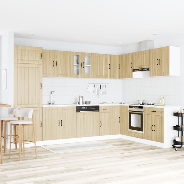 vidaXL Vaskeskap med lagring Lucca 2 pcs Sonoma eik Konstruert tre