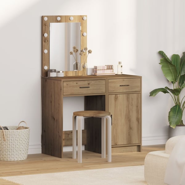 vidaXL Klædeskab med dør 2 pcs Brun 50 x 41 x 135 cm Konstrueret træ