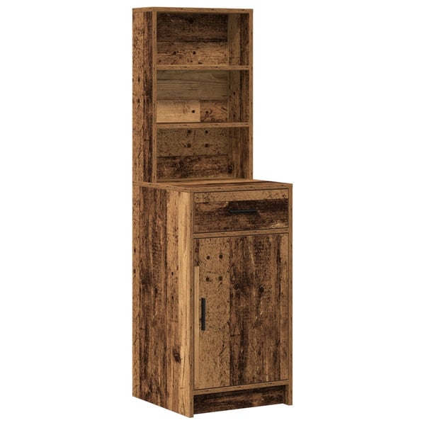 vidaXL Sminkebord med dør 2 pcs Brun 78.5 x 41 x 135 cm Konstruert tre