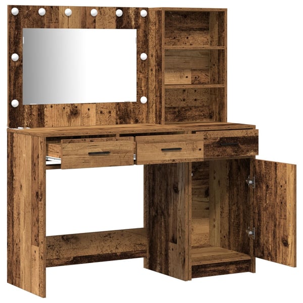 vidaXL Sminkebord med dør 2 pcs Brun 78.5 x 41 x 135 cm Konstruert tre