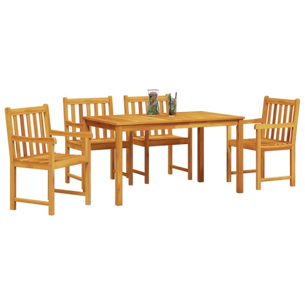 vidaXL Hage Spisegruppe 5 pcs Brun heltre akasie