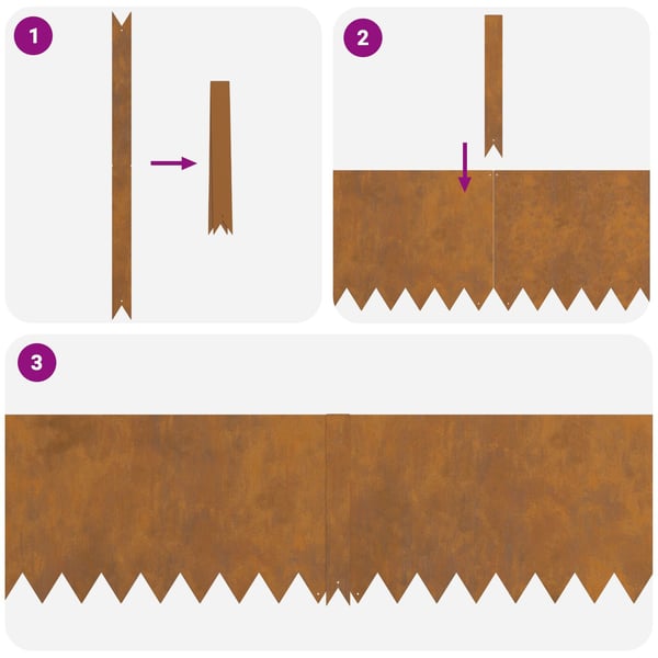 vidaXL Gjerdekant 50 pcs Rusten 100 x 0,05 x 30 cm Cortenstål