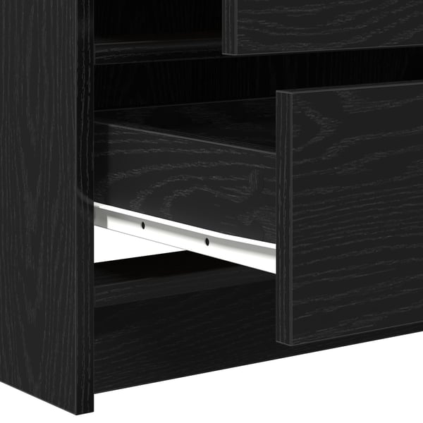 vidaXL Sminkebord 3 pcs Svart 40 x 41 x 135 cm Konstruert tre