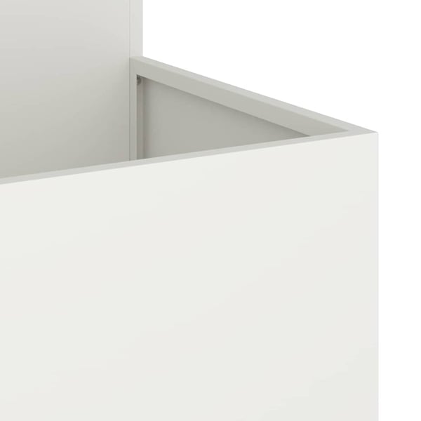 vidaXL Hageblomsterpotte Hvit 80 x 80 x 60 cm Stål