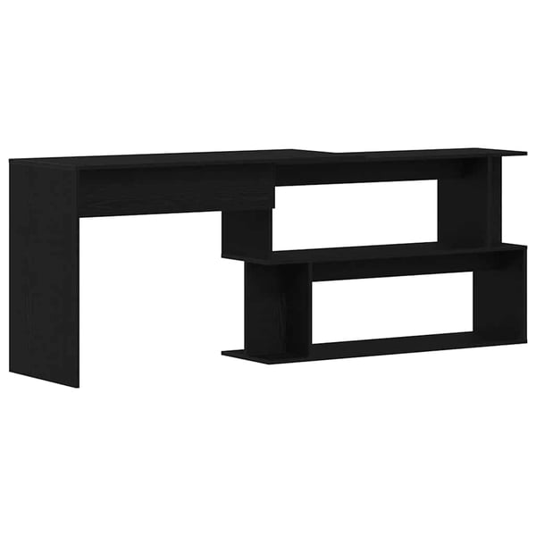 vidaXL Skrivebord Svart Eik 200 x 50 x 76 cm Konstruert tre