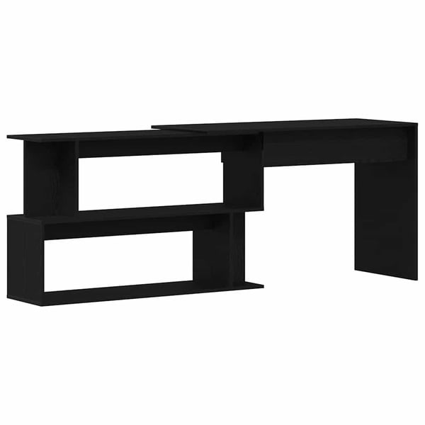 vidaXL Bord Sort eg 200 x 50 x 76 cm Konstrueret træ