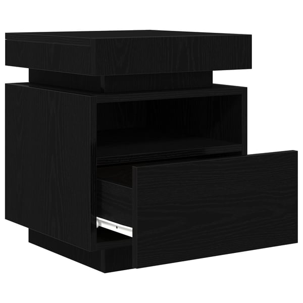 vidaXL Nattbordskap 2 pcs Svart Eik 40 x 39 x 48,5 cm Konstruert tre