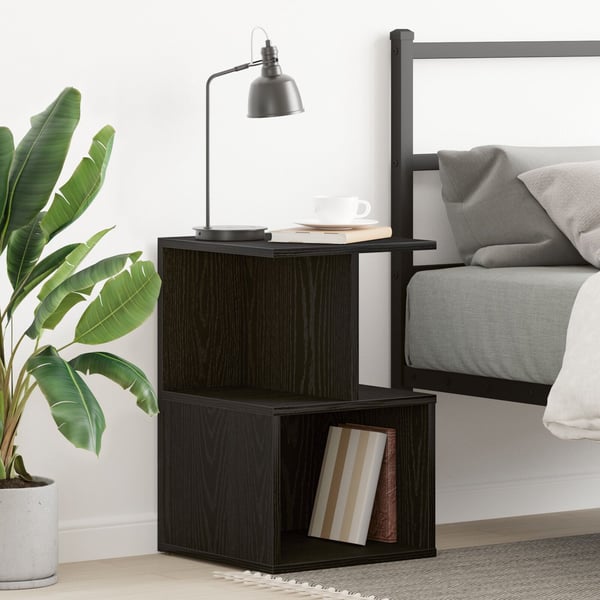 vidaXL Nattbordskap Svart Eik 35 x 35 x 55 cm Konstruert tre