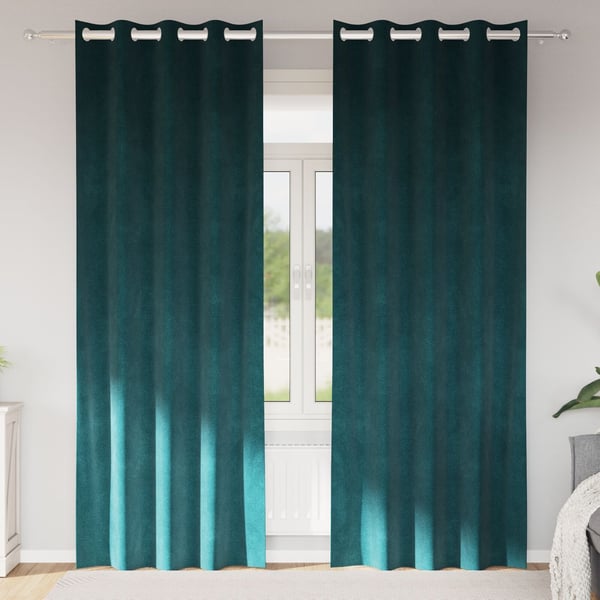 vidaXL Blendingsgardiner 2 pcs Mørkegrønn 140 x 260 cm Fløyel